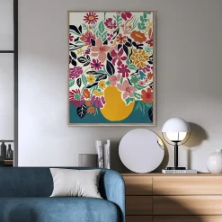 Toile imprimée fleurs Dada Art l.60 x H.80 cm multicolore