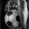 Toile imprimée Foot Ball montée sur châssis bois en pin 50x70 cm
