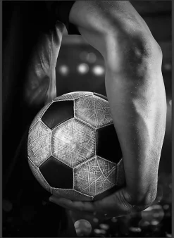 Toile imprimée Foot Ball montée sur châssis bois en pin 50x70 cm