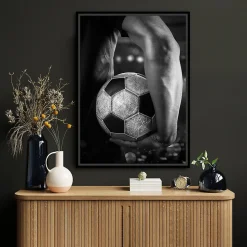 Toile imprimée Foot Ball montée sur châssis bois en pin 50x70 cm