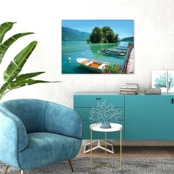 Toile imprimée Lac d'Annecy Dada Art montée sur châssis bois en pin 60x80 cm