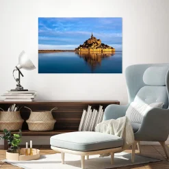 Toile imprimée Mont St Michel Landscape 60X90 montée sur châssis bois en pin 60x90 cm