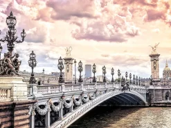 Toile imprimée pont de Paris Dada Art montée sur châssis bois en pin 60x80 cm