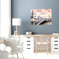 Toile imprimée pont de Paris Dada Art montée sur châssis bois en pin 60x80 cm