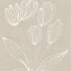 Toile imprimée tulipes tissé & relief Dada Art l.50 x H.70 cm beige