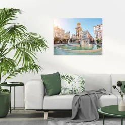 Toile imprimée ville de Lyon Dada Art montée sur châssis bois en pin 60x80 cm