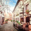 Toile imprimée ville en Alsace Dada Art montée sur châssis bois en pin 60x80 cm