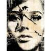 Toile visage rêve noir et jaune L.100 x l.70 cm