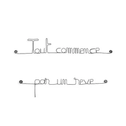 Tout commence par un rêve - Sculpture fil de fer 50-60 cm - Bijoux de mur
