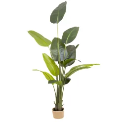 Traveller Banana 210 - Plante artificielle décorative de bananier tropical H210 cm pour l'intérieur et l'extérieur avec pot Beige