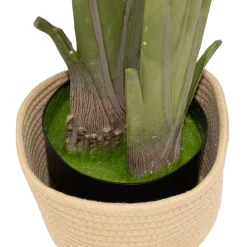 Traveller Banana 210 - Plante artificielle décorative de bananier tropical H210 cm pour l'intérieur et l'extérieur avec pot Beige