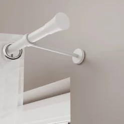 Tringle à rideau Anafi métal blanc mat Ø28 x L.250cm GoodHome