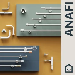 Tringle à rideau Anafi métal blanc mat Ø28 x L.250cm GoodHome