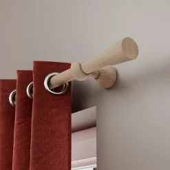 Tringle à rideau Chalki bois de frêne beige Ø28 x L.150cm GoodHome