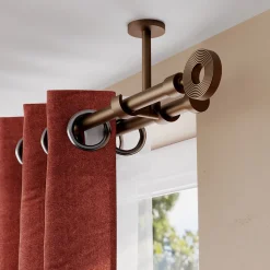 Tringle à rideau Kozani métal effet bronze cuivré Ø19 x L.250cm GoodHome