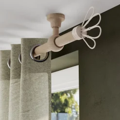 Tringle à rideau Symi bois effet chêne beige Ø28 x L.250cm GoodHome