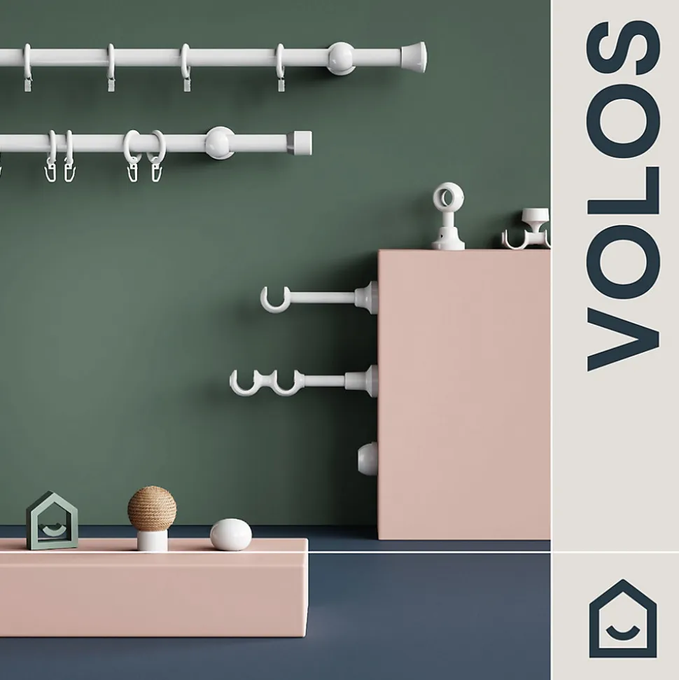 Tringle à rideau Volos métal blanc et bois Ø28 x L.200cm GoodHome