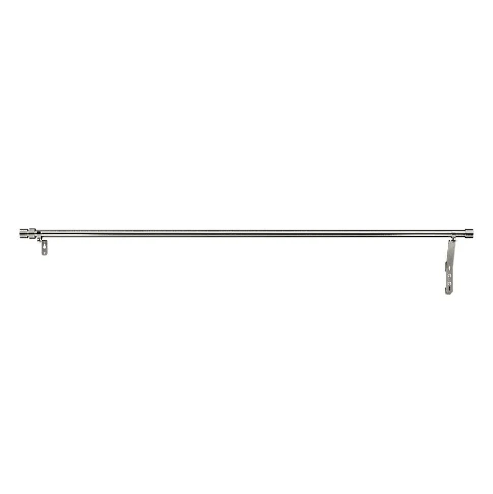 Tringle à rideaux Athens GoodHome effet nickel gris satin L.120/120cm