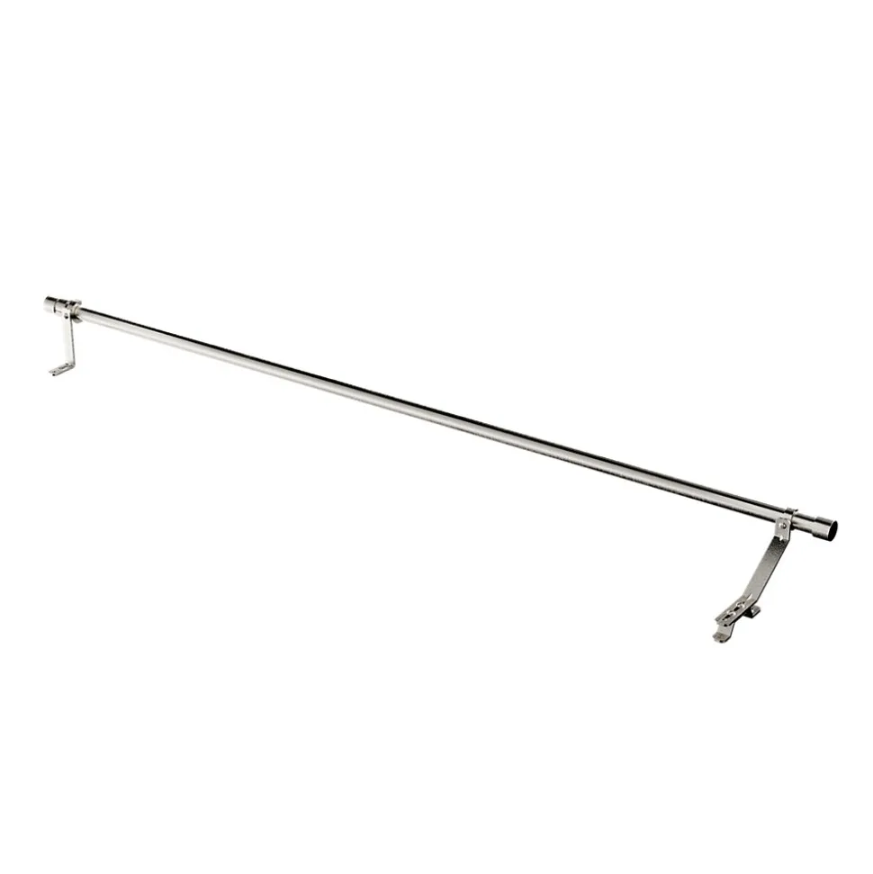 Tringle à rideaux Athens GoodHome effet nickel gris satin L.120/120cm