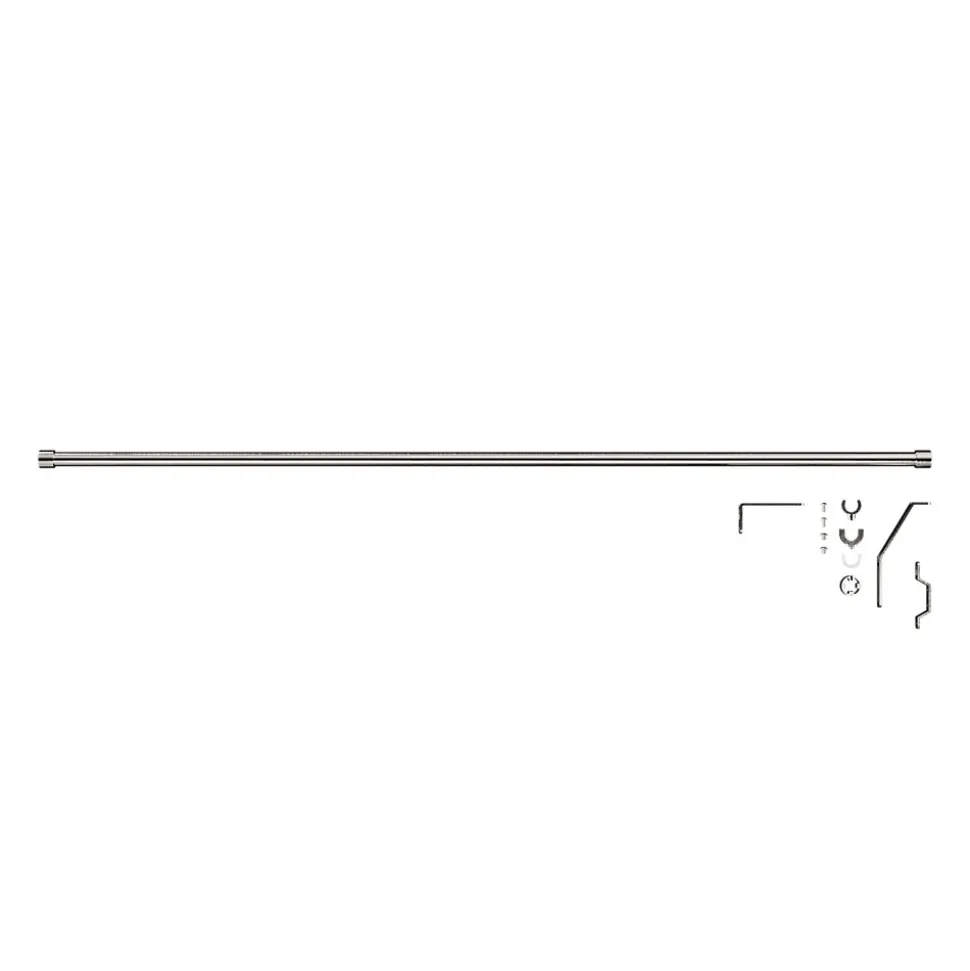 Tringle à rideaux Athens GoodHome effet nickel gris satin L.120/120cm