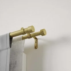 Tringle à rideaux double en acier laiton Cappa Longueur réglable de 91 à 168 cm