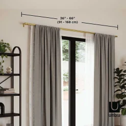 Tringle à rideaux double en acier laiton Cappa Longueur réglable de 91 à 168 cm