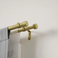Tringle à rideaux double en acier laiton Cappa Longueur réglable de 91 à 168 cm