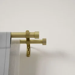 Tringle à rideaux double en acier laiton Cappa Longueur réglable de 91 à 168 cm