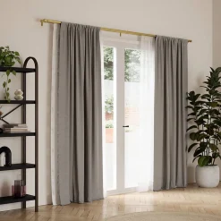 Tringle à rideaux double en acier laiton Cappa Longueur réglable de 91 à 168 cm