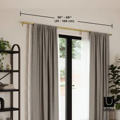 Tringle à rideaux double en acier laiton Cappa Longueur réglable de 91 à 168 cm