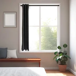 Tringle à rideaux extensible Araxos GoodHome noir mat L.90/120cm
