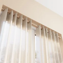 Tringle à rideaux extensible Syros GoodHome effet chêne mat L.120/210cm