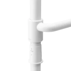 Tringle à rideaux extensible et séparateur de pièce en métal blamc