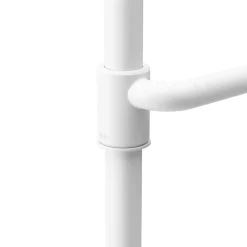 Tringle à rideaux extensible et séparateur de pièce en métal blamc