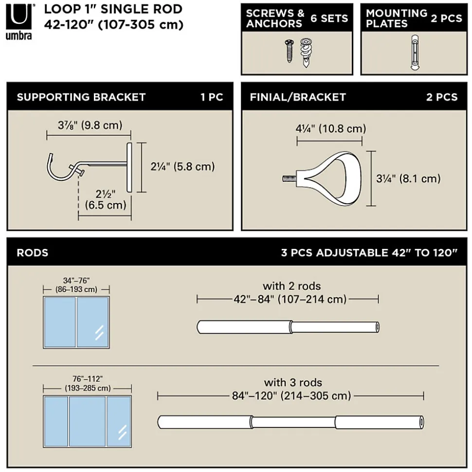Tringle à rideaux extensible Loop