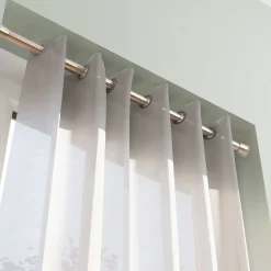 Tringle à rideaux extensible Athens GoodHome effet nickel gris satin L.60/90cm