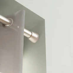 Tringle à rideaux extensible Athens GoodHome effet nickel gris satin L.90/120cm