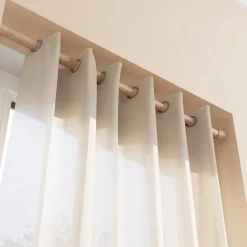 Tringle à rideaux extensible Syros GoodHome effet chêne mat L.90/120cm