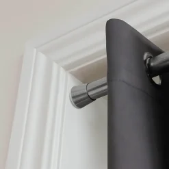 Tringle à rideaux extensible Athens GoodHome effet nickel gris satin L.200/330cm
