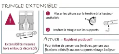 TRINGLE A RIDEAU EXTENSIBLE ROUGE - EXTENSIBLE 30X50 - ATELIERS28