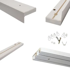 Tringle déco Rail PVC blanc 3 voies de 180cm
