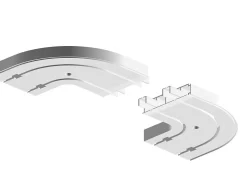 Tringle déco Retour droite 2 voies 150x150mm pour rail PVC