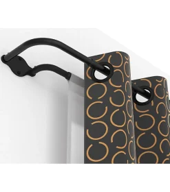 Tringle double incurvée extensible noir mat D19/16 mm / 140 à 220 cm