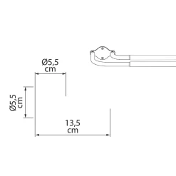 Tringle double incurvée extensible noir mat D19/16 mm / 140 à 220 cm