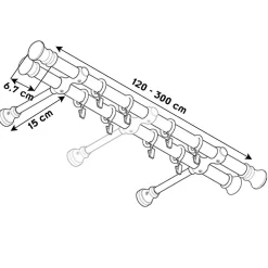 Tringle En Bois diam 28 Mm Pin Double 200 Cm
