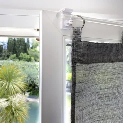 Tringle extensible à boules (60-100 cm - Blanc Brillant)