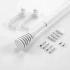 Tringle extensible en en kit avec embout évasé (120-210 cm - Blanc)