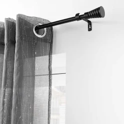 Tringle extensible en en kit avec embout évasé (120-210 cm - Noir)