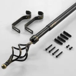 Tringle extensible en kit patiné (120-210 cm - Noir)