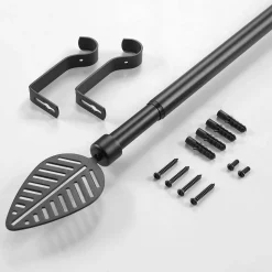 Tringle extensible en kit (120cmx210cm (largeurxhauteur) - Noir)